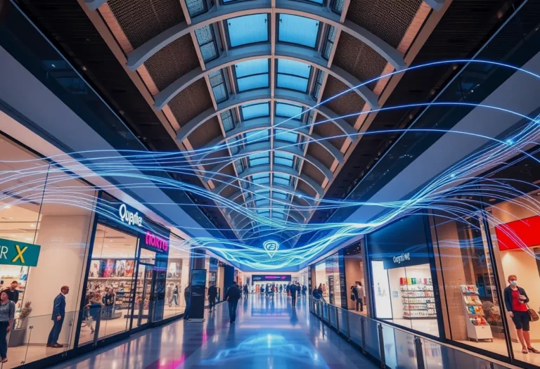 Imagen de multimedia valencia mmv https://mmv. Es 2024 m nubaro ai 2024 28 november 135116 interior view of a modern shopping mall with wifi waves visible in the air represented as light lines that extend flowing through the shops hyperrealistic style empresa de ingeniería que desarrolla e implementa tecnologías de última generación para todo tipo de empresas de todos los sectores. Fundada en 1998.